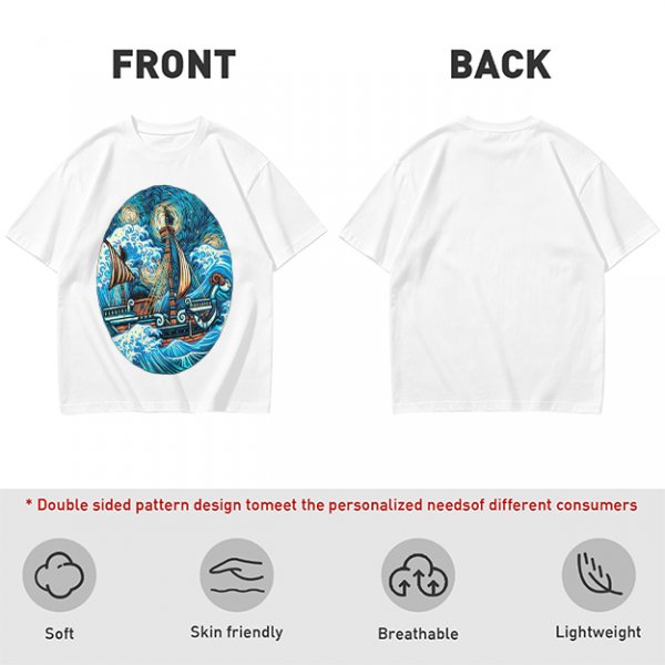 Olive T-Shirt With Starry Night Style Sailing Ship Ocean Art