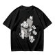 Olive T-Shirt With Playful Cats Emerging From Printer Graphic