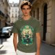 Olive Green T-Shirt With Fantasy Warrior Graphic Print