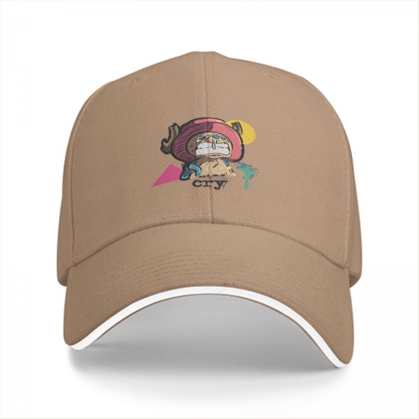 Black Baseball Cap with One Piece Tony Tony Chopper Graphic