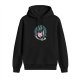 Black hoodie with spooky 'But First Coffee' graphic print