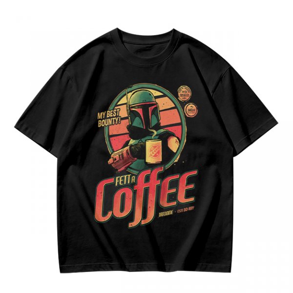Fett a Coffee Tatooine Bounty Hunter Graphic T-Shirt