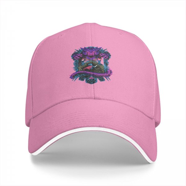 Black Baseball Cap With Fantasy Dragon And Warrior Graphic