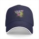 Black Baseball Cap with Robot Pony Mashup Graphic Print