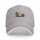 Black Baseball Cap With Campfire And Characters Graphic Print