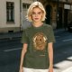 Olive t-shirt with cute capybara 'I'm capy-pletely fine' graphic