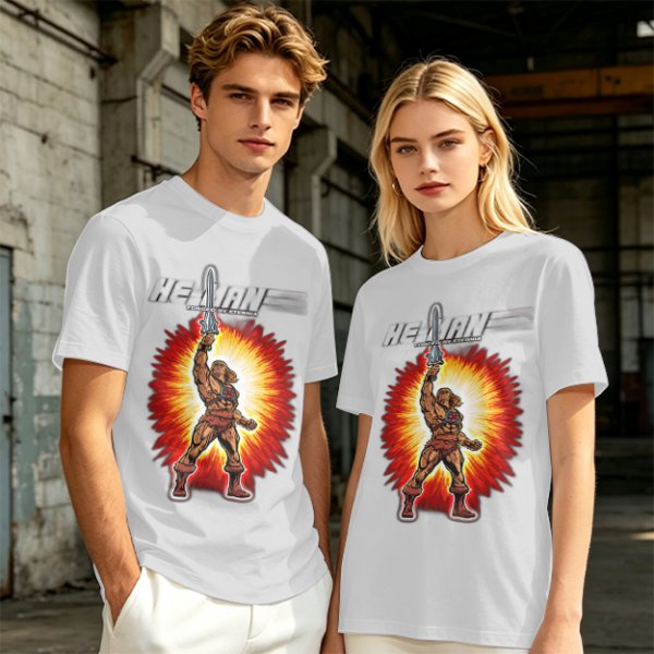 He-Man Sword Raised Graphic Olive Green T-Shirt