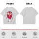 Olive Green T-Shirt With Creepy Cartoon Girl Print