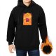 Black hoodie with vibrant sunset pirate ship and crew graphic