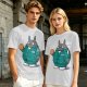Totoro in Squid Game tracksuit holding umbrella honeycomb cookie t-shirt