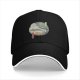 Black Baseball Cap with Traditional Landscape Art Print