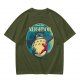 Olive T-shirt with Totoro Neighbor Graphic Print