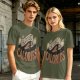 Olive Green Graphic T-Shirt with Burned Calories Print
