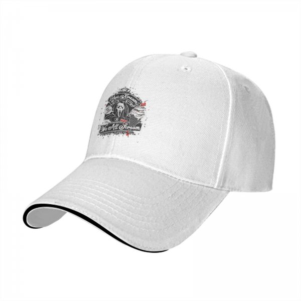 Black baseball cap with horror ice cream graphic design