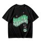 Olive green graphic t-shirt with 'Scandalacious' print and witch hat design