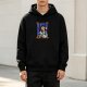 Black hoodie with cartoon Dustin and Eddie print