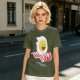 Olive T-Shirt With Happy Fried Egg And Bacon Graphic Print