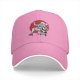 Black Baseball Cap With Anime Character Print On Red Circle