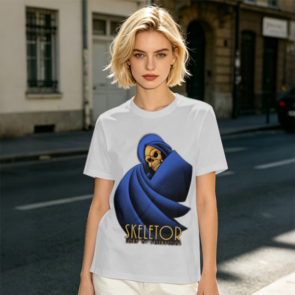 Olive T-Shirt Featuring Skeletor Lord of Destruction Graphic
