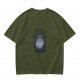 Olive Green T-Shirt With Totoro In Grass Graphic Print