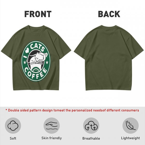I Love Cats And Coffee Graphic T-Shirt