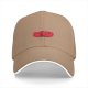 Black Baseball Cap With Red Split Bean Graphic Design