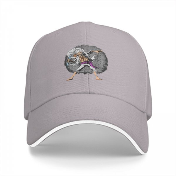 Black Baseball Cap with One Piece Gear 5 Luffy Graphic