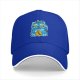 Black Baseball Cap With Blue Maneki-Neko Lucky Cat Graphic