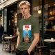Olive T-Shirt With Cartoon Kong Banana Water Print