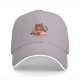 Black baseball cap with a cozy cat pizza snack and game design