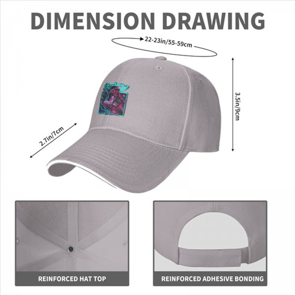 Black Baseball Cap With Cyberpunk Neon Samurai Graphic