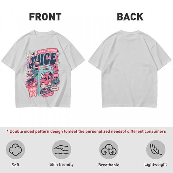Olive t-shirt with retro hot juice devil graphic print