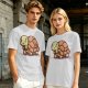 Olive Green T-Shirt With Cute Cartoon Turtle Graphic