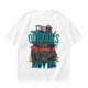 Olive Graphic T-Shirt With 'You Go Outdoors I Have Pizza And Movies' Print