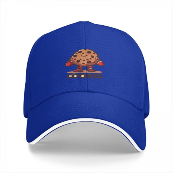 Black Baseball Cap With Skateboarding Chocolate Chip Cookie Graphic