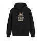 Black hoodie with humorous 'being an adult is realizing all your systems are nervous' text