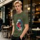 Spirited Away anime graphic olive green short sleeve t-shirt