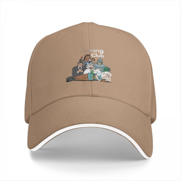 Black Baseball Cap With 'King Club' Cartoon Character Print