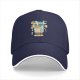 Black baseball cap with cartoon beer can robot graphic