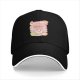 Black Baseball Cap With Pastel Cucumber Themed Graphic Print