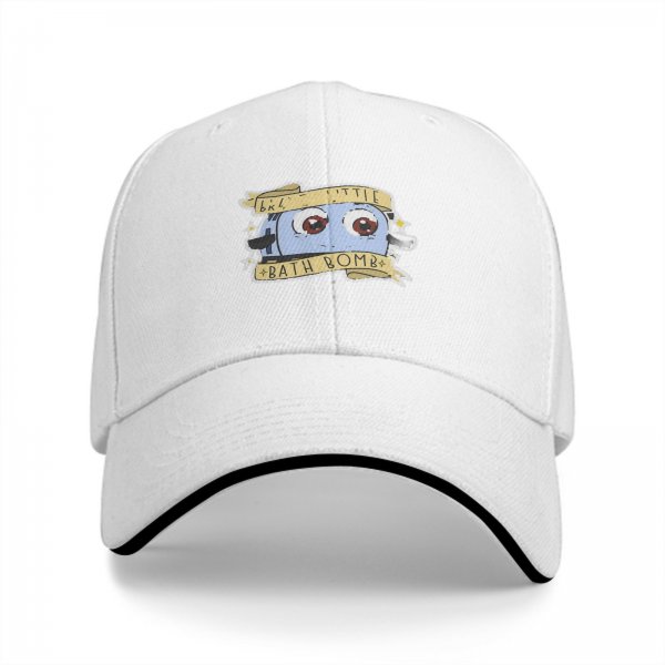 Black Baseball Cap With Cute 'Big Little Bath Bomb' Graphic Design