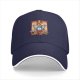 Black Baseball Cap with Retro Animated Hero Group Graphic