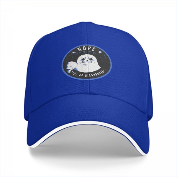 Black Baseball Cap With Nope Seal Of Disapproval Graphic