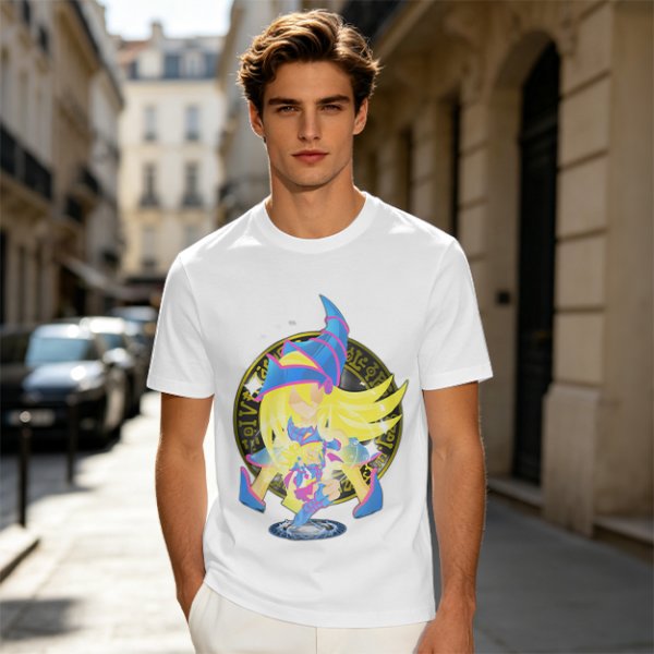 Olive T-Shirt with Dark Magician Girl Anime Graphic Print