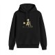 Black hoodie with skeleton holding mug in water graphic