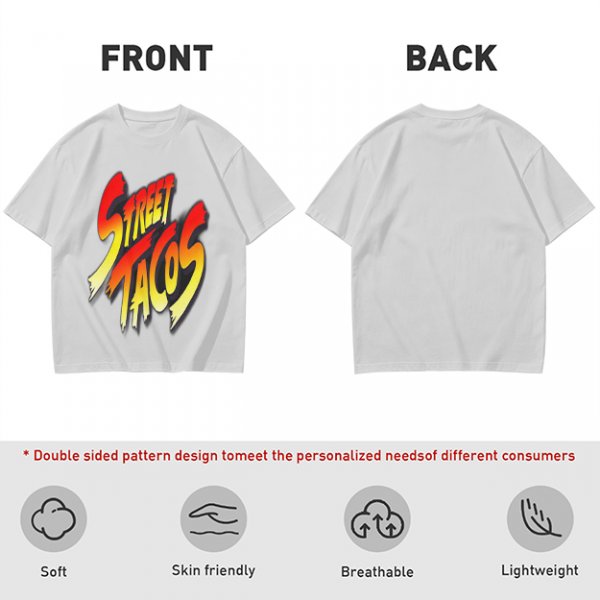 Olive Green T-Shirt With Street Tacos Gradient Graphic Print