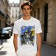 Olive T-Shirt With One Piece Straw Hat Pirate Ship Artwork