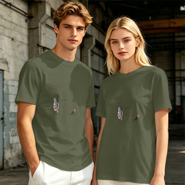 Olive Green Oversized T-Shirt With Minimal Graphic Print