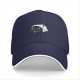 Black Baseball Cap With Cute Sleepy Cat Graphic Design