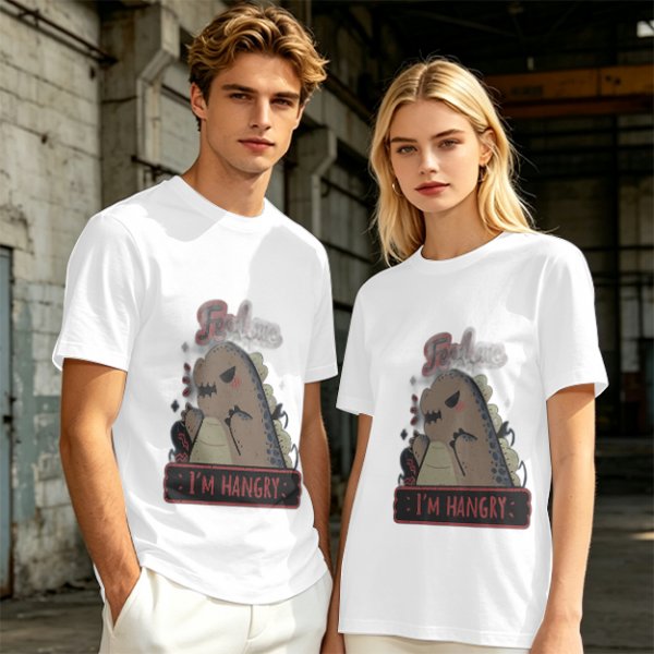 Olive T-Shirt With Hungry Dinosaur 'I'm Hangry' Print
